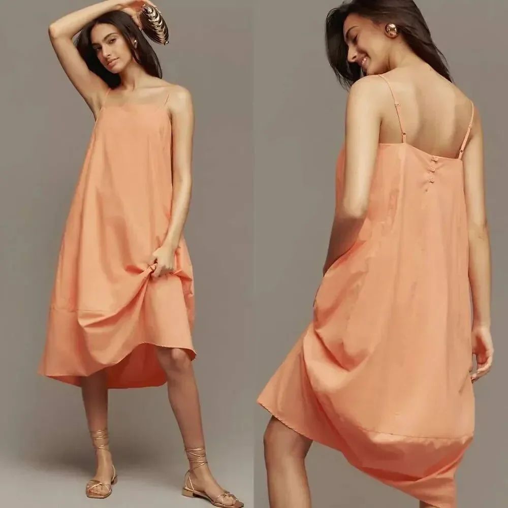 Self Contrast Bare Sleeveless Barrel Midi Dress SP $158 NWT